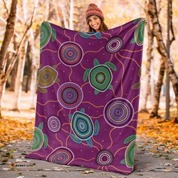 Premium Blanket Aboriginal Turtle Purple Australia Dot Patterns