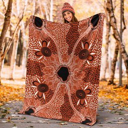 Australia Aboriginal Inspired Blanket - Indigenous Map Aboiginal Inspired Dot Painting Style