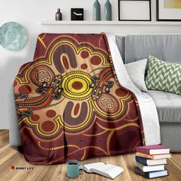 Aboriginal Premium Blankets, Indigenous Lizard Dot Painting Art