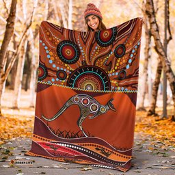 Aboriginal Premium Blanket Kangaroo With Dot Painting