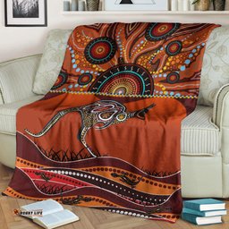 Aboriginal Premium Blanket Kangaroo With Dot Painting
