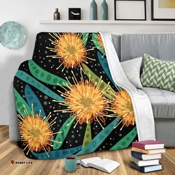 Australia Flowers Aboriginal Blanket - Australian Yellow Hakea Flower Art Blanket