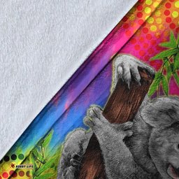 custom personalised australia koala aboriginal premium blanket rainbow tie dye merry christmas