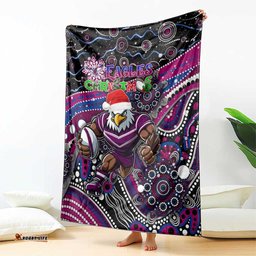 Merry Christmas Manly Warringah Sea Eagles Blanket Aboriginal Santa Rugby Mascot Silvertails