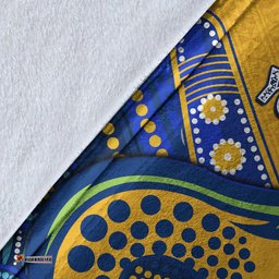 Custom Personalised Eels Rugby Premium Blanket Aboriginal and Polynesia Parramatta