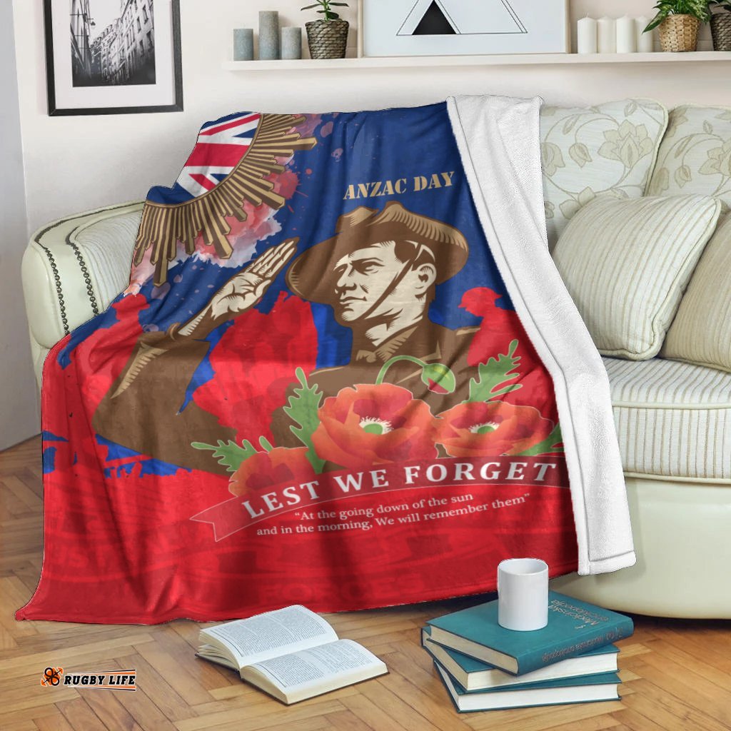 Premium Blanket AANZAC Australia Remember Them