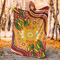 Australia Aboriginal Inspired Blanket - Leaf Aboriginal Art Background