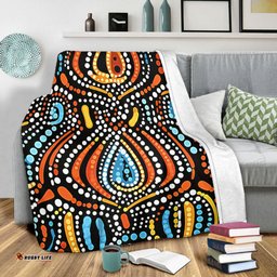 Australia Aboriginal Blanket - Traditional Australian Aboriginal Native Design (Black) Ver 2 Blanket