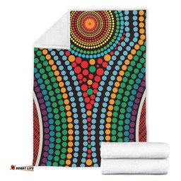 Australia Dot Painting Inspired Aboriginal Blanket - Dot Color In The Aboriginal Style Blanket