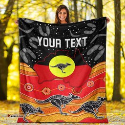 Custom Personalised Aboriginal Flag Premium Blanket Map Aussie