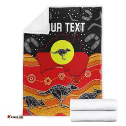 Custom Personalised Aboriginal Flag Premium Blanket Map Aussie