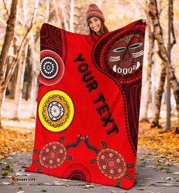 Custom Text Premium Blanket Aboriginal Dot Pattern Turtle