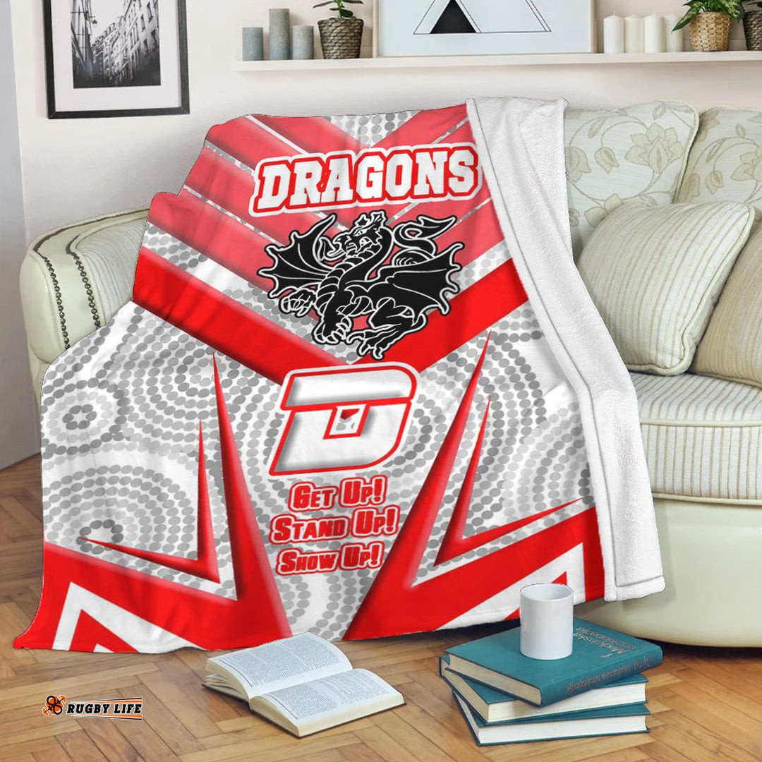 vibe hoodie premium blanket st george illawarra dragonss naidoc 2022 sporty style premium blanket