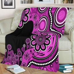 Australia Blanket Aboriginal Indigenous Dot Painting Pink