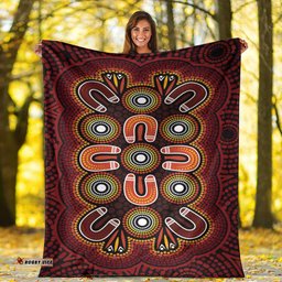 Australia Aboriginal Inspired Blanket - Australian Aboriginal Dot Design Vector Painting