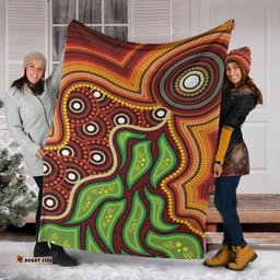Australia Aboriginal Inspired Blanket - Tree Nature Dot Design Vector Aboriginal Artwork