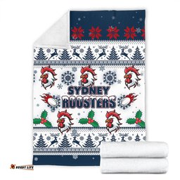 Sydney Roosters Christmas Blanket - Sydney Roosters Special Ugly Christmas Blanket
