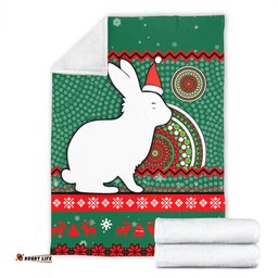 South Sydney Rabbitohs Premium Blanket - Australia Ugly Xmas With Aboriginal Patterns For Die Hard Fans