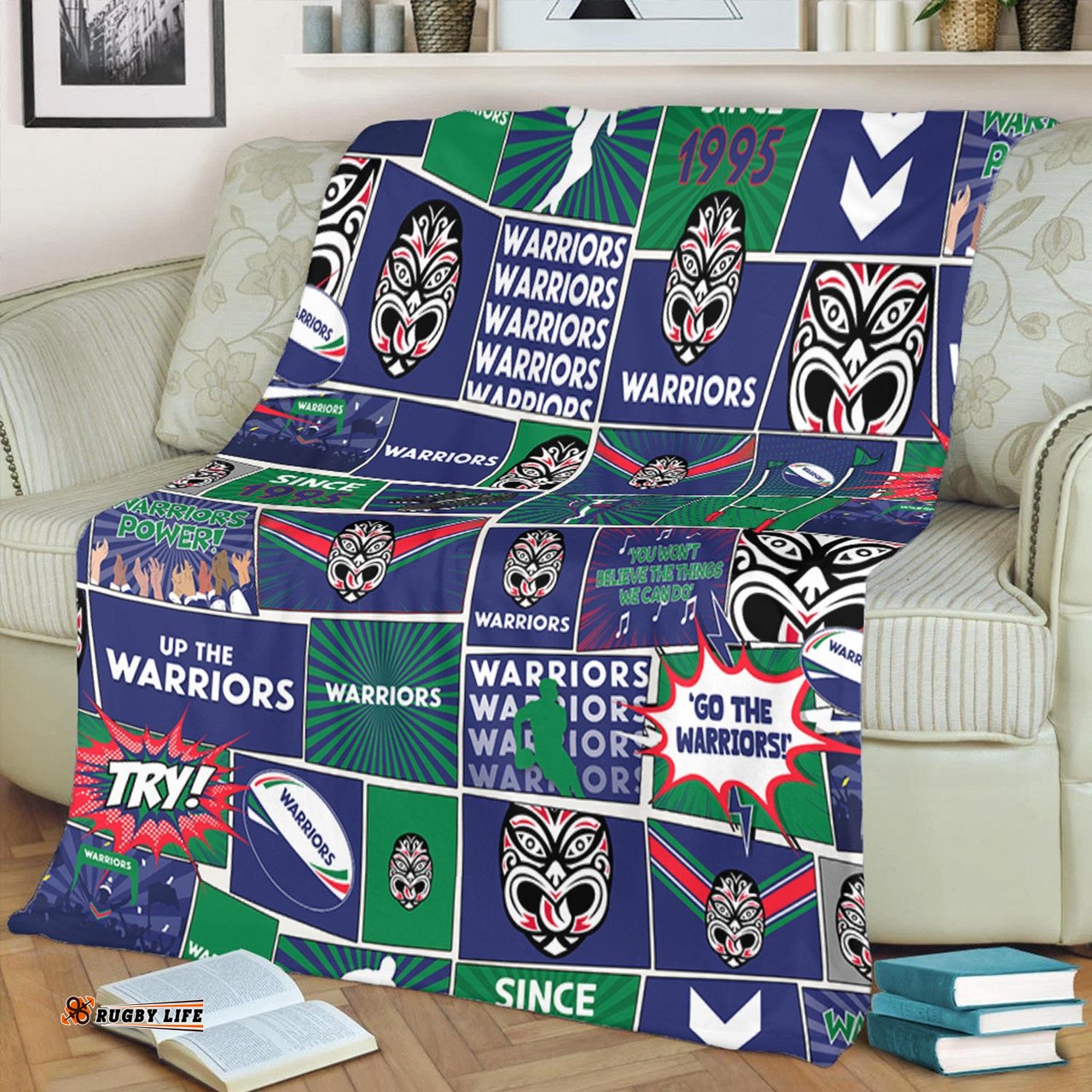 New Zealand Warriors Premium Blanket - Team Of Us Die Hard Fan Supporters Comic Style