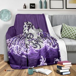Maori Manaia The Blue Sea Premium Blanket, Purple