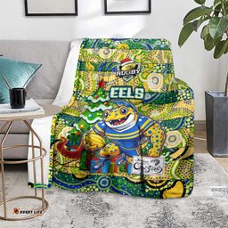 Eels Rugby Merry Christmas Blanket Indigenous Australian Art