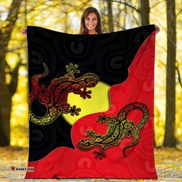 Aboriginal Flag Mix Lizard Premium Blanket