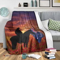 vibehoodie blanket australia lest we forget light horse silhouette premium blanket