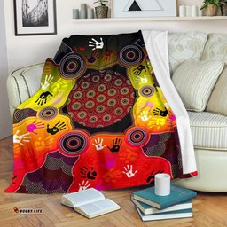 Aboriginal Premium Blanket, Indigenous Circle Dot Painting Hand Art
