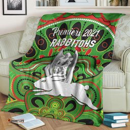 South Sydney Rabbitohs Premium Blanket Indigenous Premiers Trophy Green