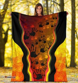 Premium Blanket Aboriginal Patterns Blanket Golden Style