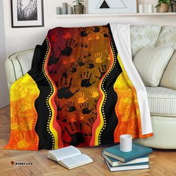 Premium Blanket Aboriginal Patterns Blanket Golden Style