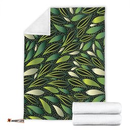Australia Aboriginal Blanket - Green Bush Leaves Seamless Blanket