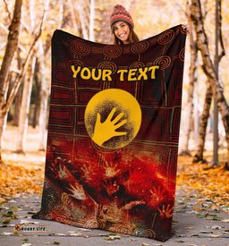 Custom Aboriginal Premium Blanket Indigenous Flag Hand Art