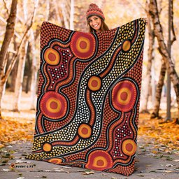 Australia Aboriginal Inspired Blanket - Orange Aboiginal Inspired Dot Painting Style