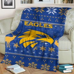 West Coast Eagles Club Blanket Christmas Ugly Style