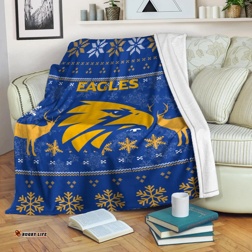 West Coast Eagles Club Blanket Christmas Ugly Style