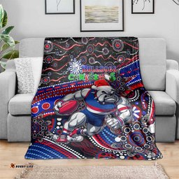 Merry Christmas AFL Bulldogs Blanket Aboriginal Santa Football Mascot