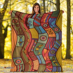 Australia Aboriginal Inspired Blanket - Animals Aboriginal Dot Artwork