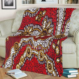 Australia Aboriginal Blanket - Aboriginal Contemporary Dot Painting Inspired Blanket