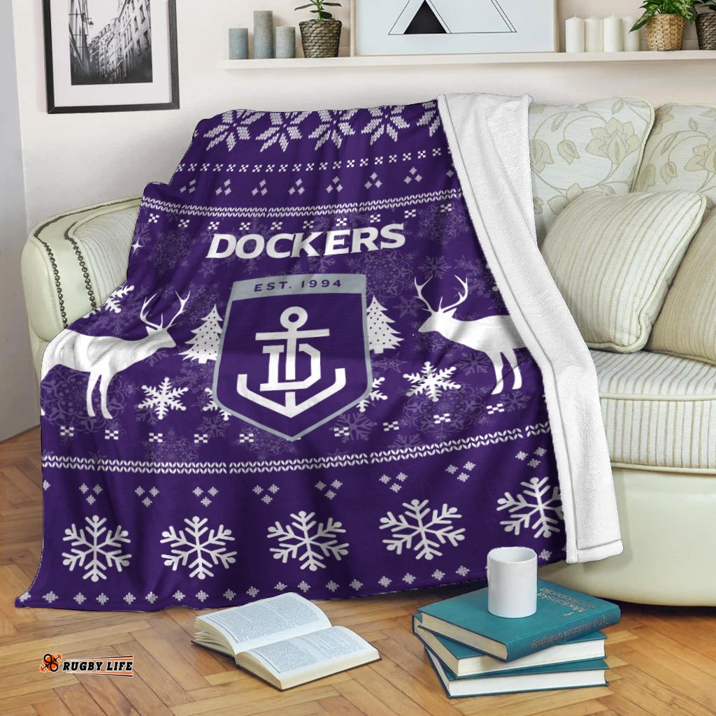 Fremantle Football Club Blanket Christmas Ugly Style