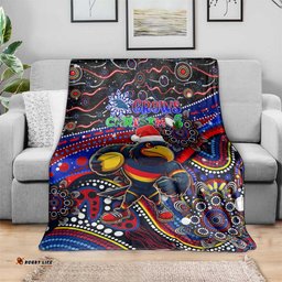 Merry Christmas AFL Adelaide Crows Blanket Aboriginal Santa Football Mascot