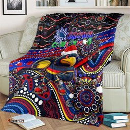 Merry Christmas AFL Adelaide Crows Blanket Aboriginal Santa Football Mascot