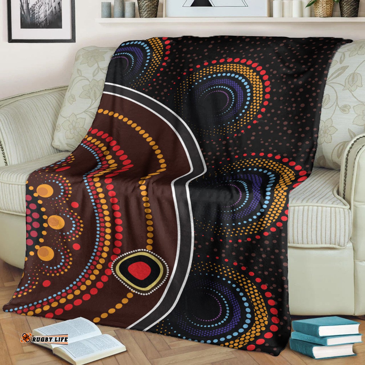 Australia Aboriginal Inspired Blanket - Aboriginal Style Of Dot Painting