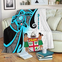 Australia  South Sea Islanders Blanket - Fiji With Polynesian Tapa Patterns And Coat Of Arms Symbol Blanket