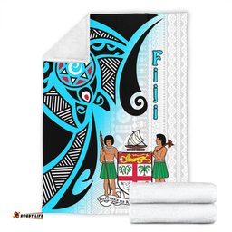 Australia  South Sea Islanders Blanket - Fiji With Polynesian Tapa Patterns And Coat Of Arms Symbol Blanket
