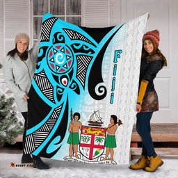 Australia  South Sea Islanders Blanket - Fiji With Polynesian Tapa Patterns And Coat Of Arms Symbol Blanket