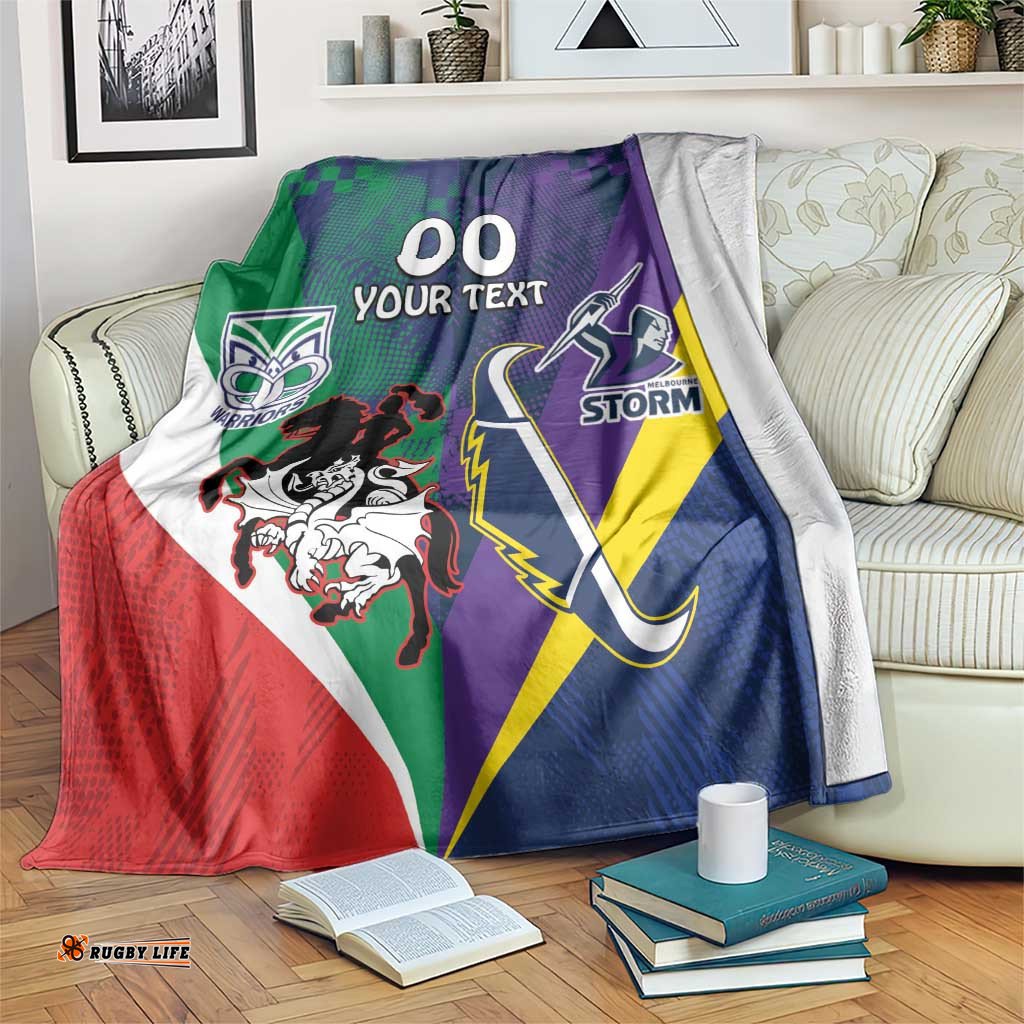 Custom DragonsCowboys Combine StormWarriors Blanket Sport Style Version 02