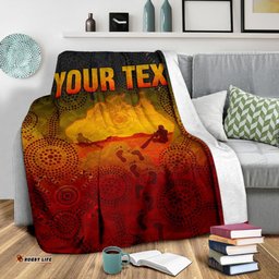 Custom Aboriginal Premium Blanket, Australian Map with Indigenous Color