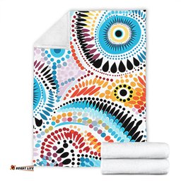Australia Aboriginal Blanket - Traditional Australian Aboriginal Native Design (White) Blanket