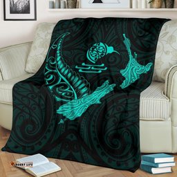 new zealand heart premium blanket map kiwi mix silver fern turquoise